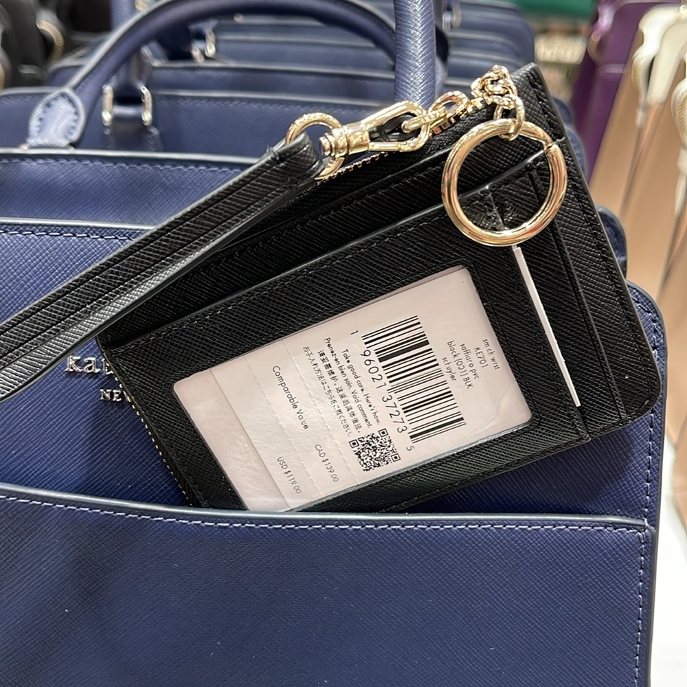 Kate Spade Schuyler Small Card Holder Wristlet
Black 
NWT - Picture 10 of 16